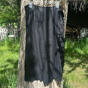 Soemthing navy sequin midi skirt